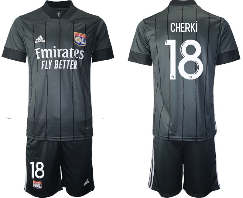 Men 2020-2021 club Olympique Lyonnais away #18 black Soccer Jerseys->other club jersey->Soccer Club Jersey